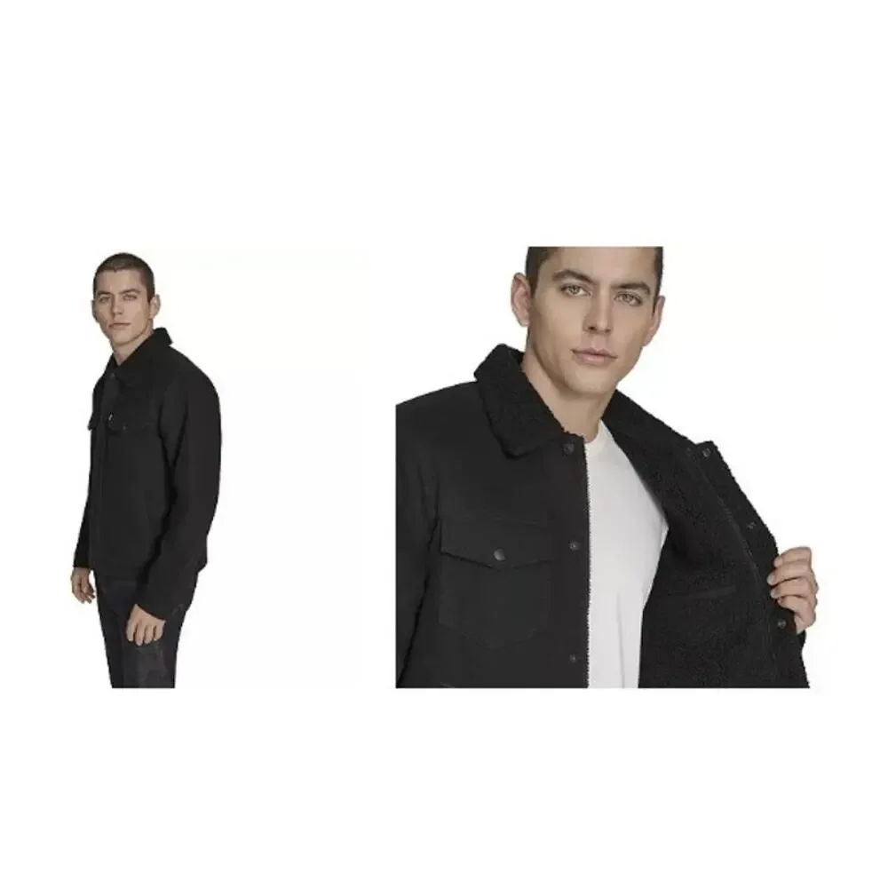Men's‎ Levi's Black Sherpa Lined Trucker Jacket Size XL Black